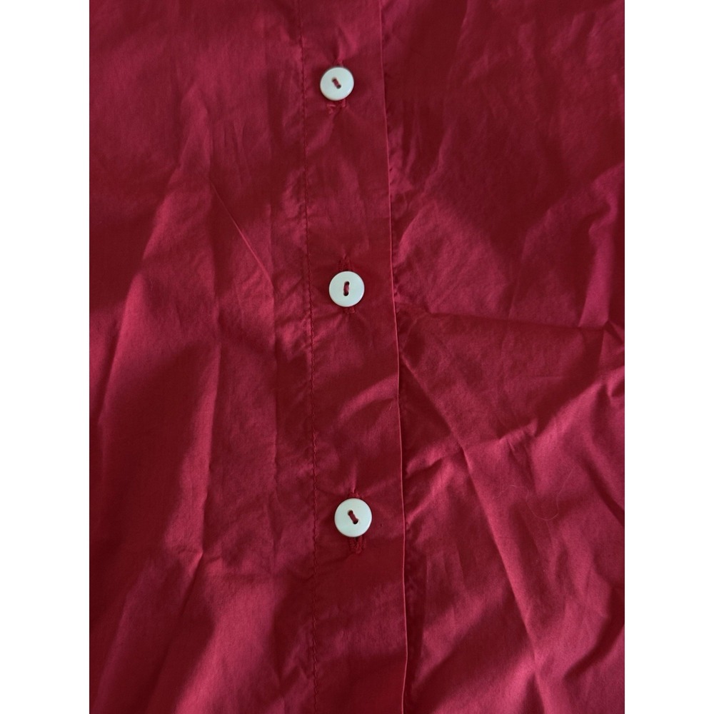 Oska Oversize Button Down Shirt Size 1 (6-8 US) Red 100% Cotton Poplin Collared - Picture 5 of 11